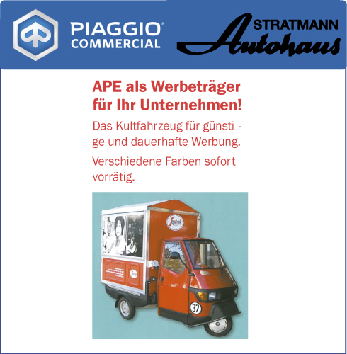 Piaggio Ape und Kipper Stratmann Wuppertal